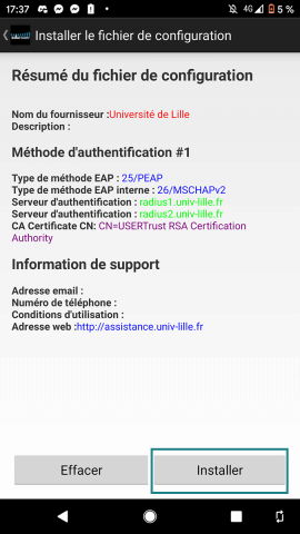 configuration eduroam android