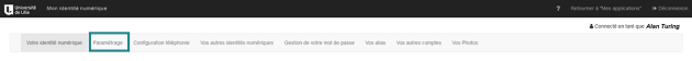paramétrage mon identité numérique