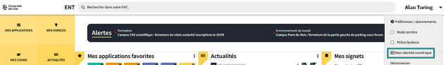 Mon identité numérique ENT